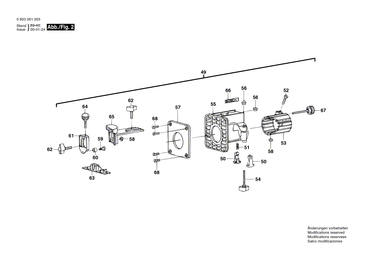 New Genuine Bosch 2603481016 Knurled Thumbscrew