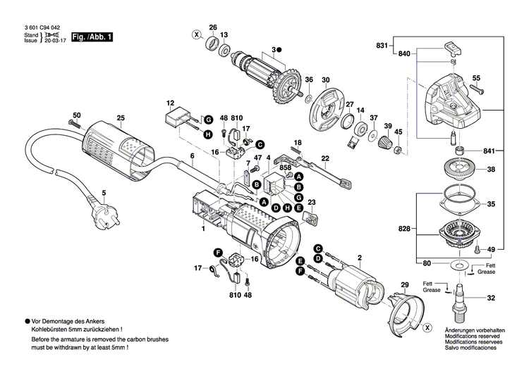 New Genuine Bosch 2604460145 Power supply cord