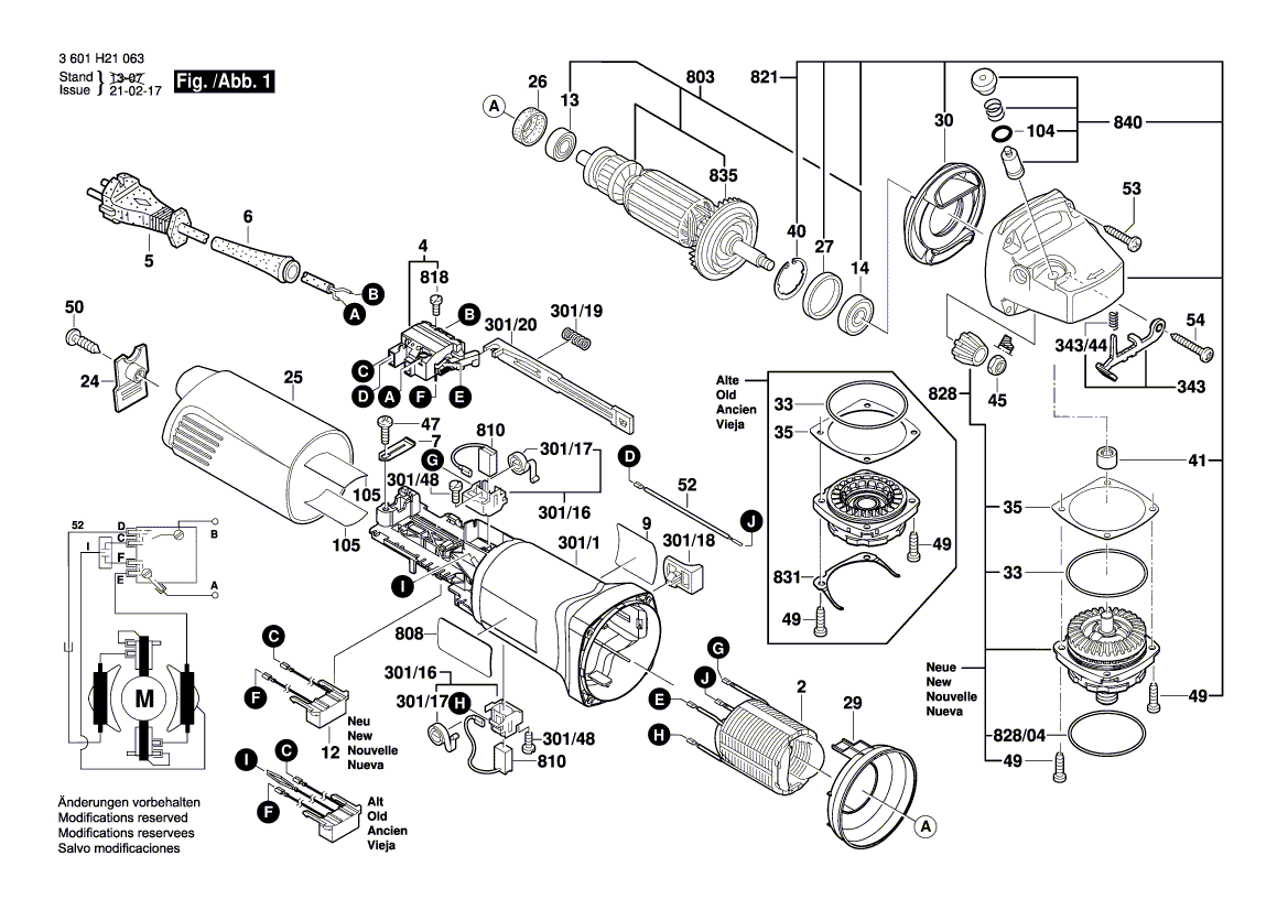 New Genuine Bosch 2604460244 Power supply cord
