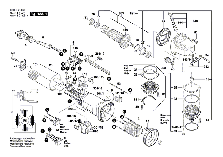 New Genuine Bosch 2604460244 Power supply cord