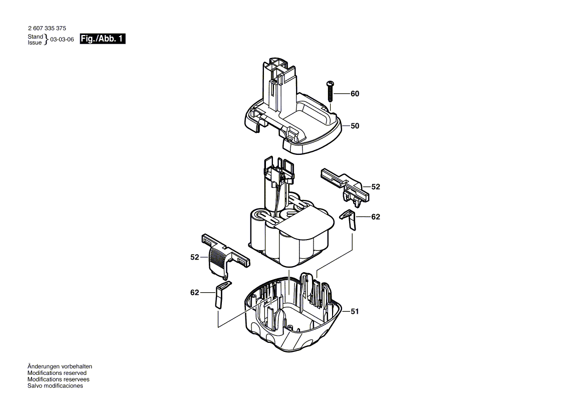 New Genuine Bosch 2605190198 Battery Housing