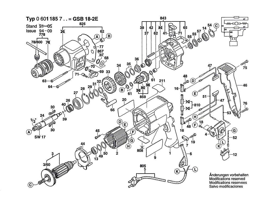 New Genuine Bosch 2606135013 Drilling Spindle