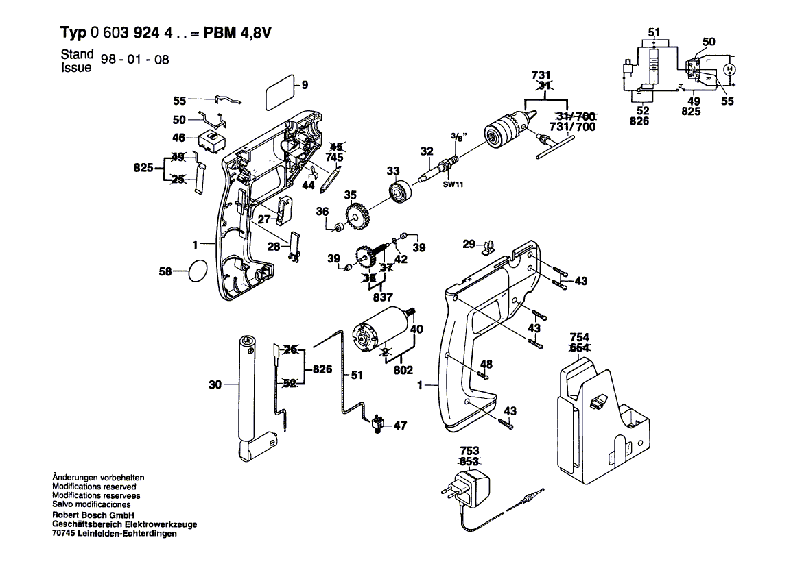 New Genuine Bosch 2606135022 Drilling Spindle