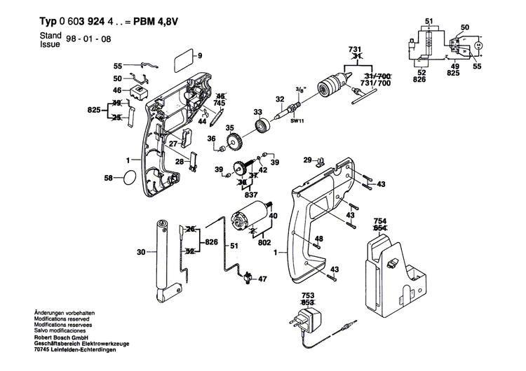 New Genuine Bosch 2606135022 Drilling Spindle