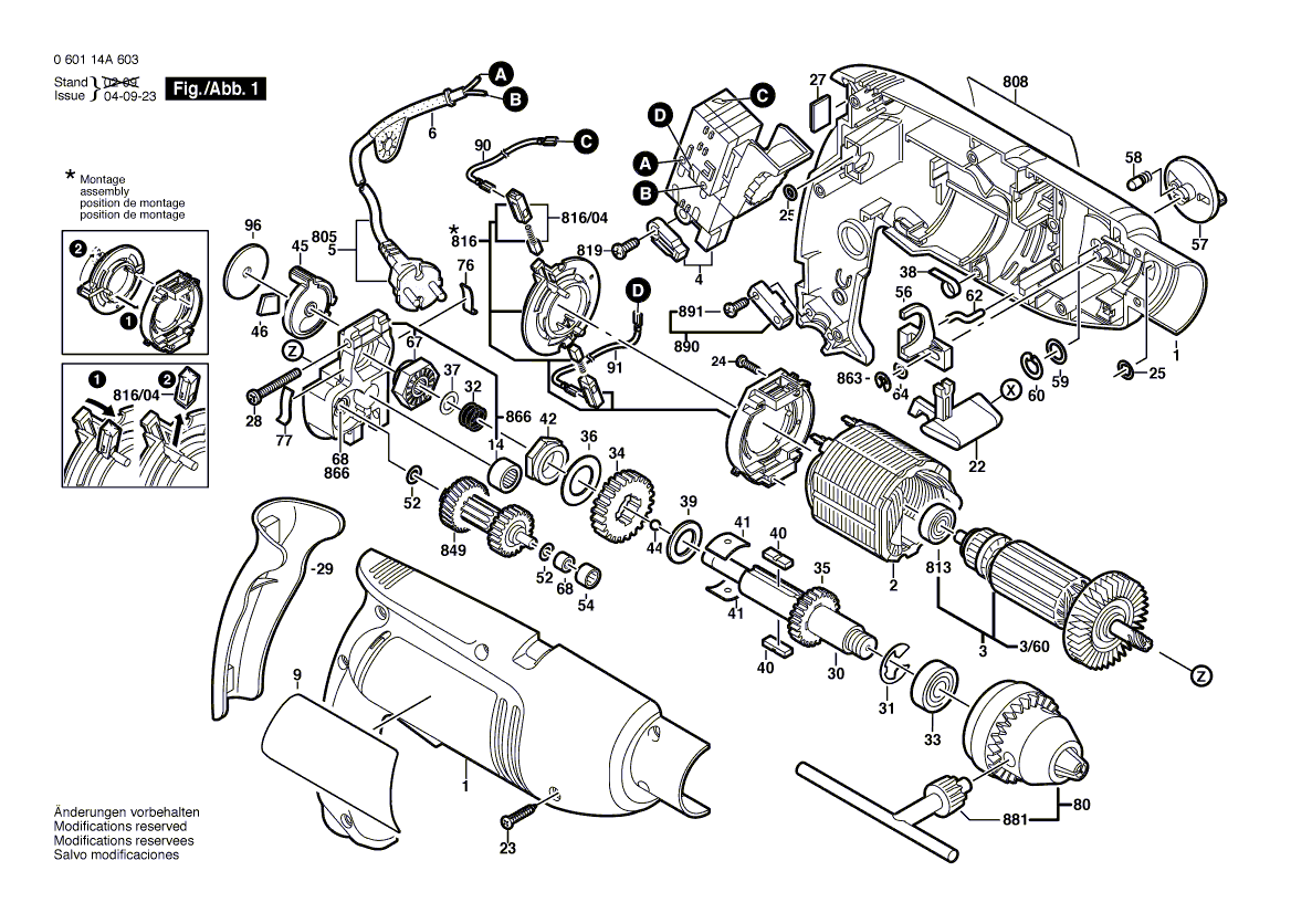 New Genuine Bosch 2606135094 Drilling Spindle