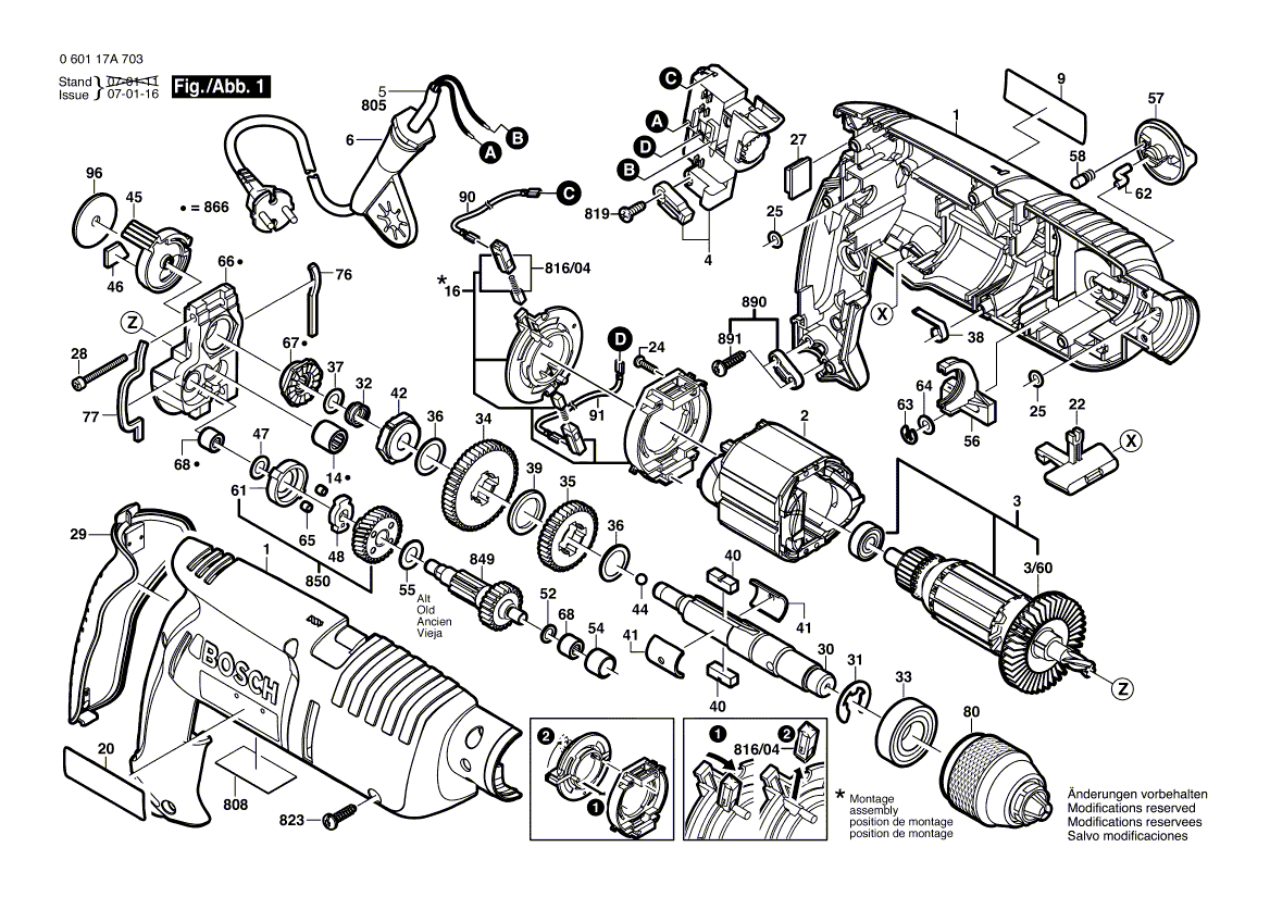 New Genuine Bosch 2606135116 Drilling Spindle