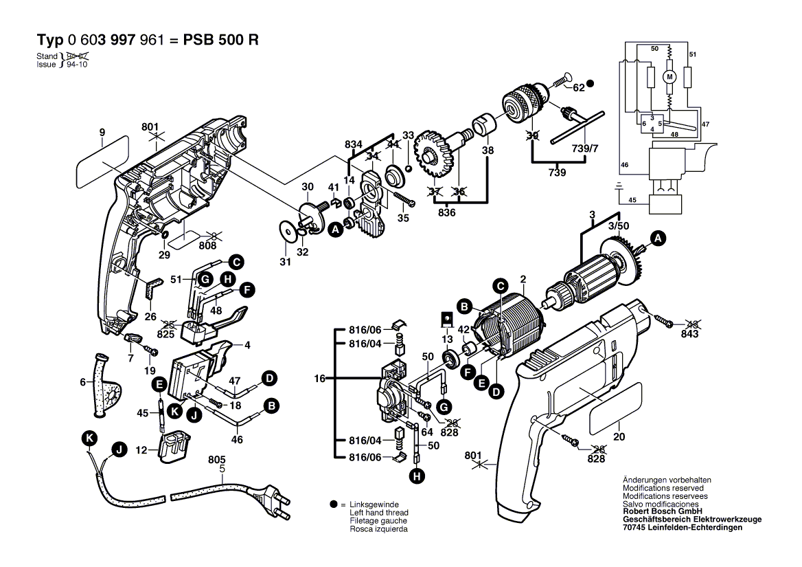 New Genuine Bosch 2606135923 Drilling Spindle