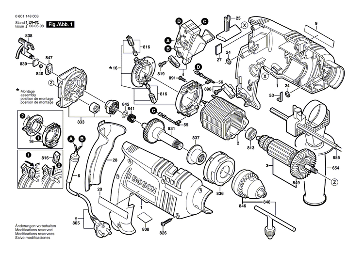New Genuine Bosch 2606135932 Drilling Spindle