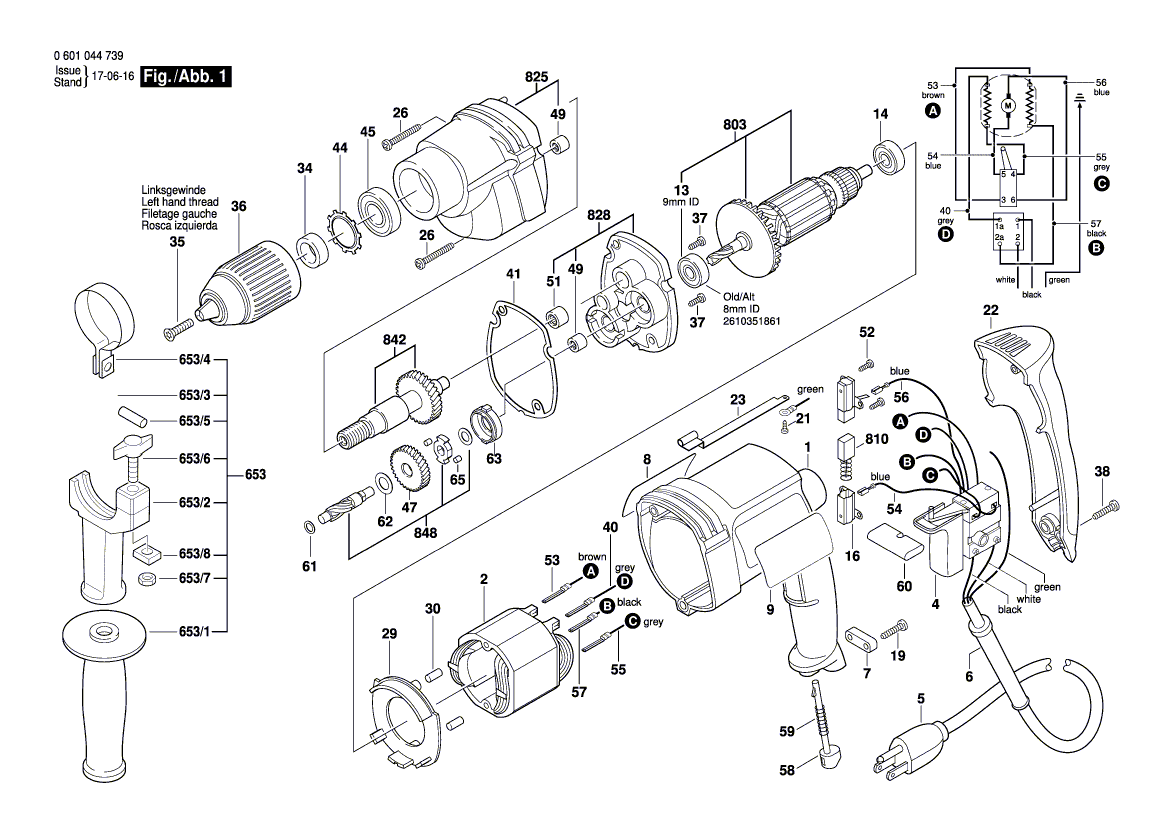 New Genuine Bosch 2606308928 Toothed Shaft