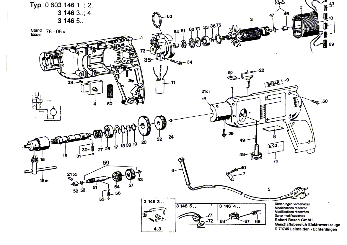 New Genuine Bosch 2606320006 Cylindrical Gear