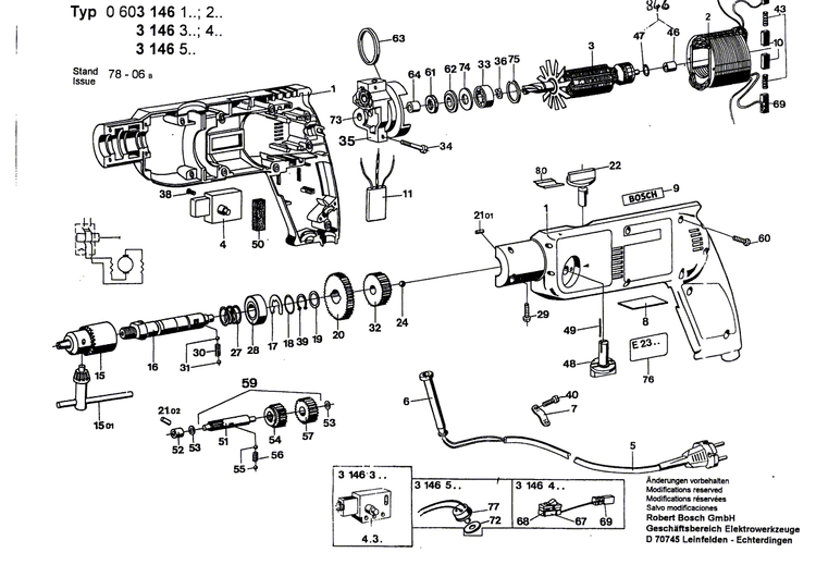New Genuine Bosch 2606320006 Cylindrical Gear