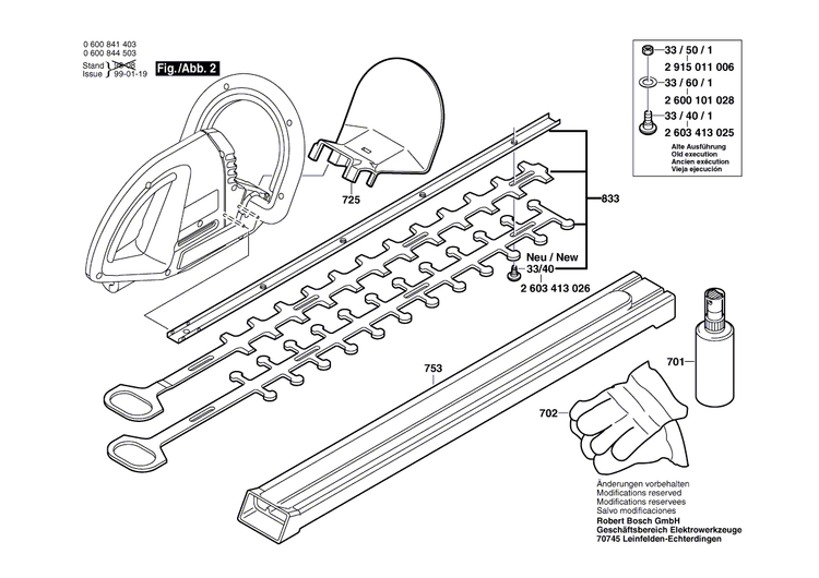 New Genuine Bosch 2607001239 Set of knives