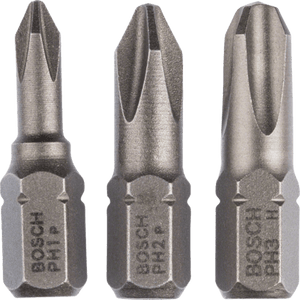 New Genuine Bosch 2607001758 Extra Hard Screwdriver Bit Pack, 3-Piece For