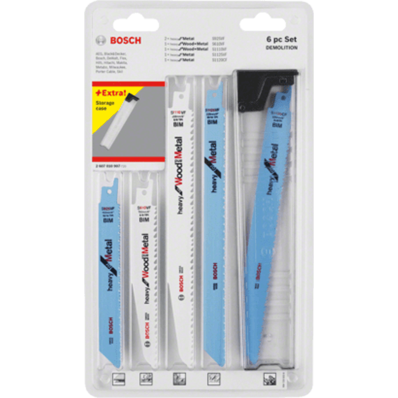 New Genuine Bosch 2607010907 Demolition Reciprocating Saw Blade Pack, 6-Pieces