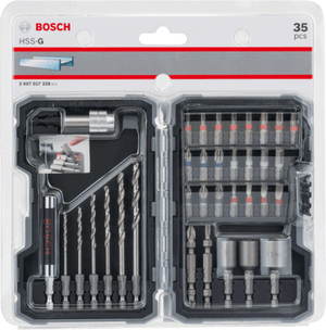 New Genuine Bosch 2607017328 Extra Hard Screwdriver Bit Set, 35-Piece For