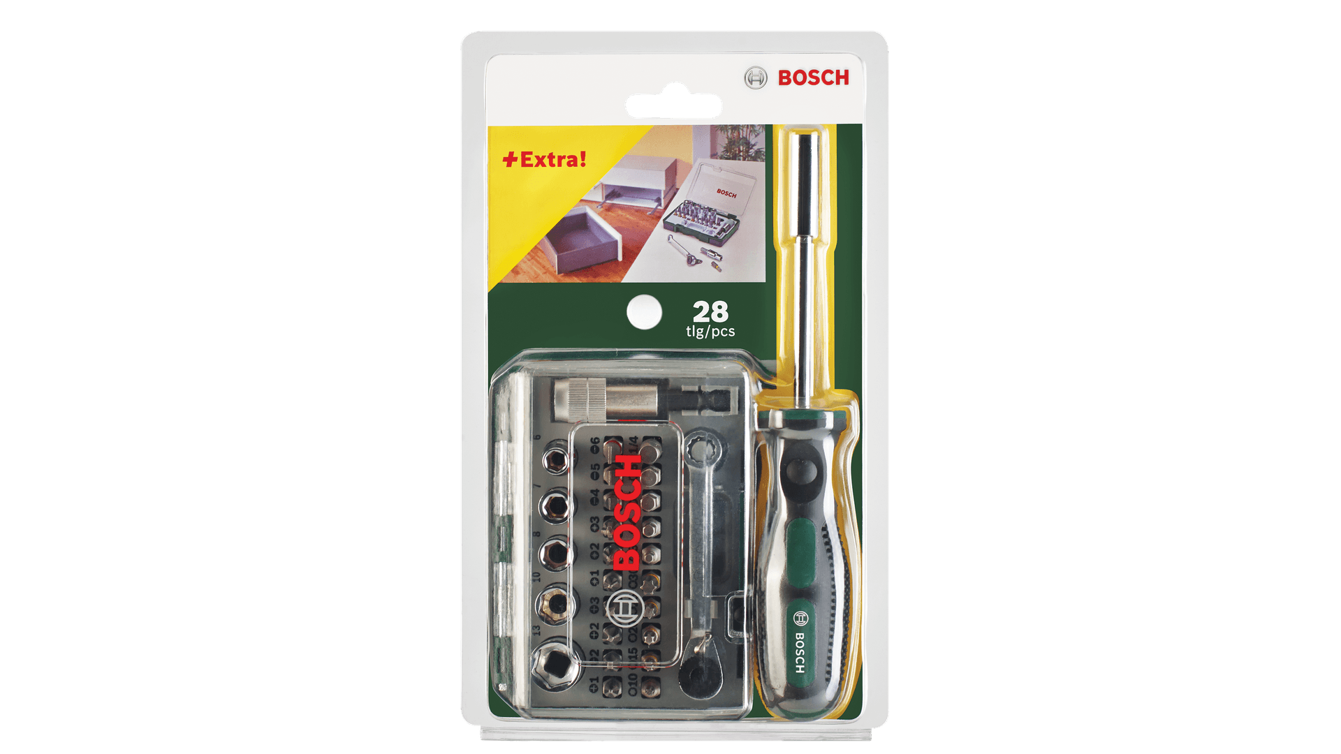 New Genuine Bosch 2607017331 Screwdriver Bit Set 27 pieces with Ratchet and