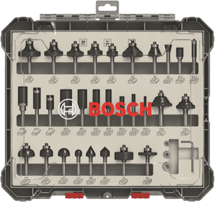 New Genuine Bosch 2607017476 Mixed Router Bit Set, 30-Pieces For hand-held
