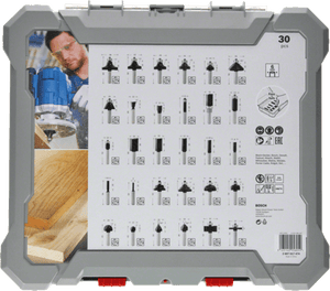 New Genuine Bosch 2607017476 Mixed Router Bit Set, 30-Pieces For hand-held