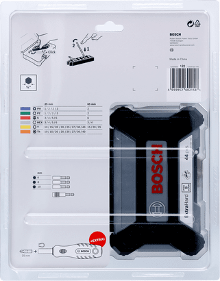 New Genuine Bosch 2607017692 45-piece Customisable Screwdriver Bit Set For