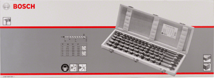 New Genuine Bosch 2607019322 Spur Auger Bit Set, Hex Shank, 6-piece For rotary