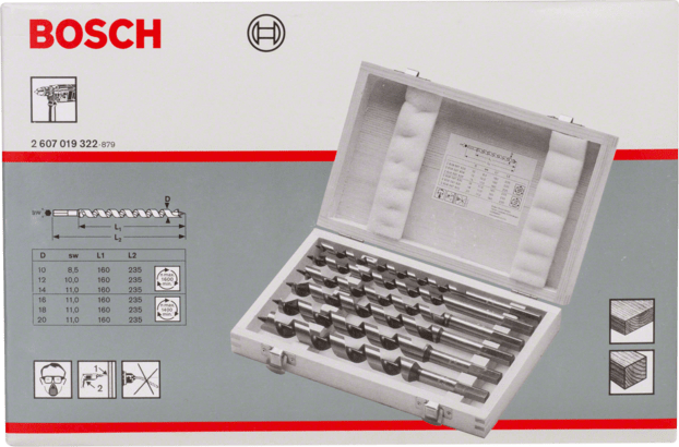 New Genuine Bosch 2607019323 Spur Auger Bit Set, Hex Shank, 6-piece For rotary