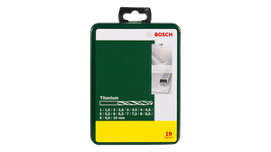 New Genuine Bosch 2607019437 Metal Drill Bit HSS-TiN, DIN 338 Set 19 Pieces