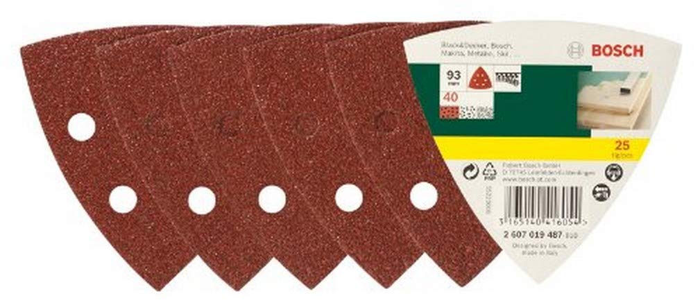 New Genuine Bosch 2607019487 Sanding Sheet Set 93 mm 25 Pieces