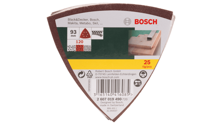 New Genuine Bosch 2607019488 Sanding Sheet Set 93 mm 25 Pieces