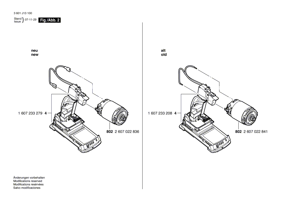 New Genuine Bosch 2607022836 DC motor