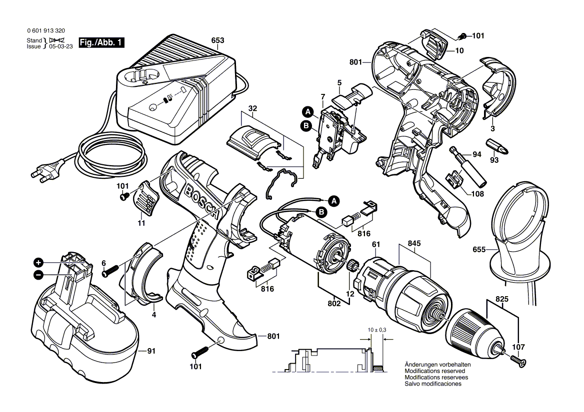 New Genuine Bosch 2607022861 DC motor
