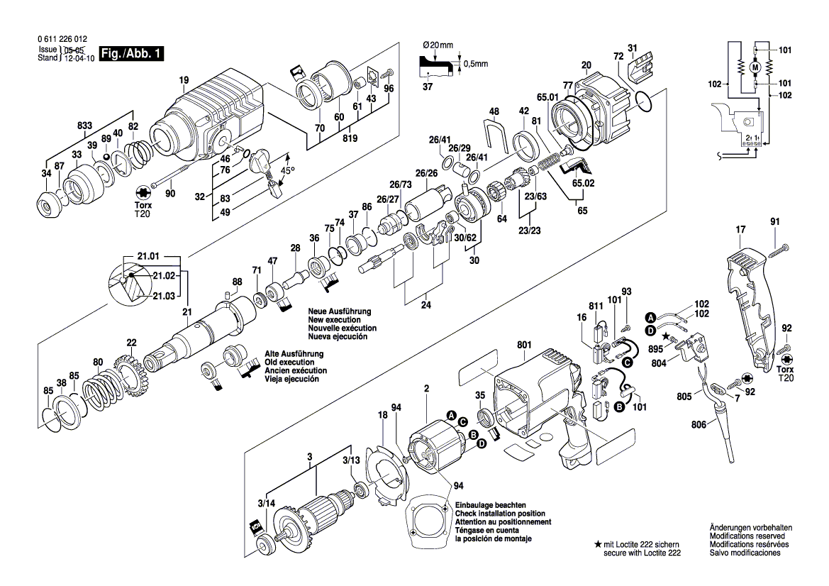 New Genuine Bosch 2607200205 Switch