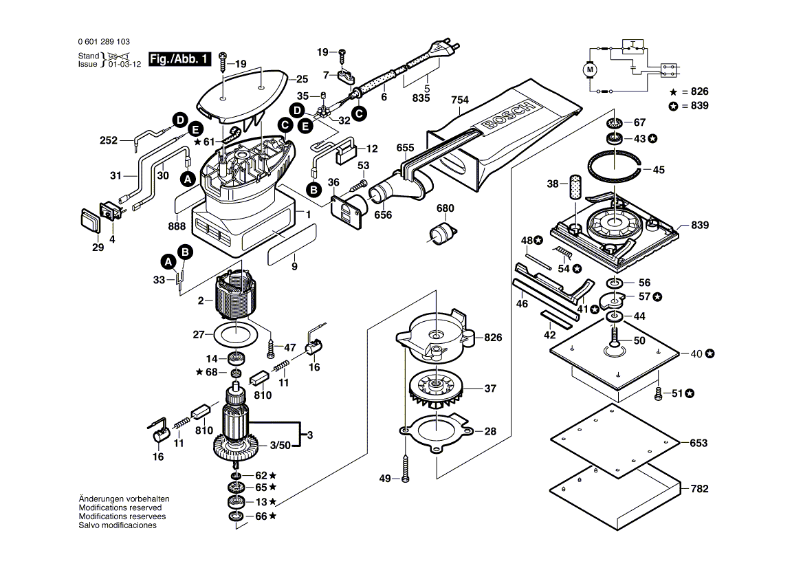New Genuine Bosch 2607200215 On-Off Switch
