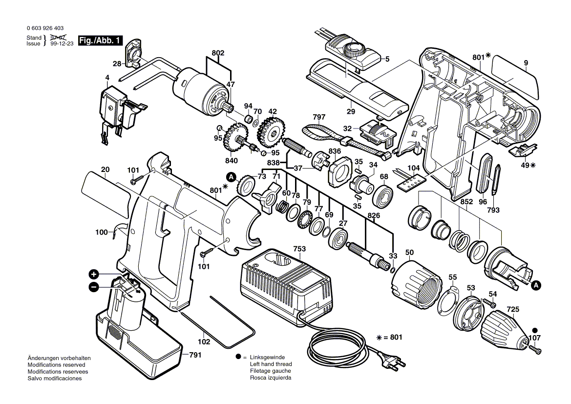 New Genuine Bosch 2607200320 On-Off Switch