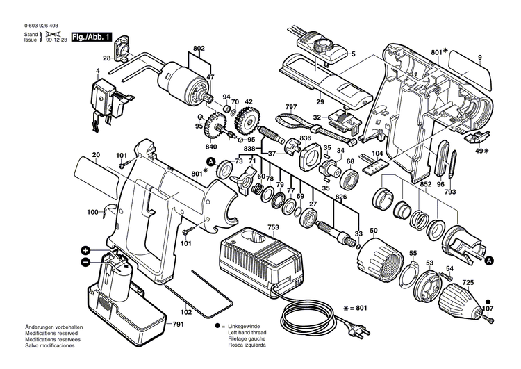 New Genuine Bosch 2607200320 On-Off Switch