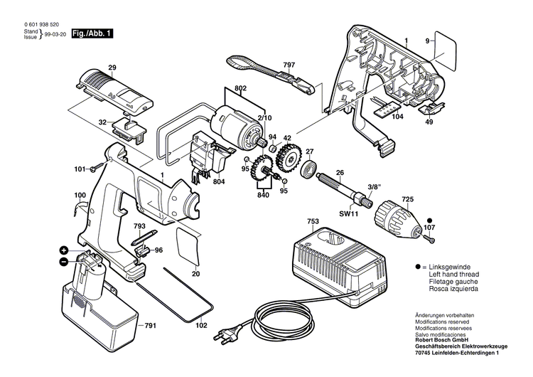 New Genuine Bosch 2607200329 On-Off Switch