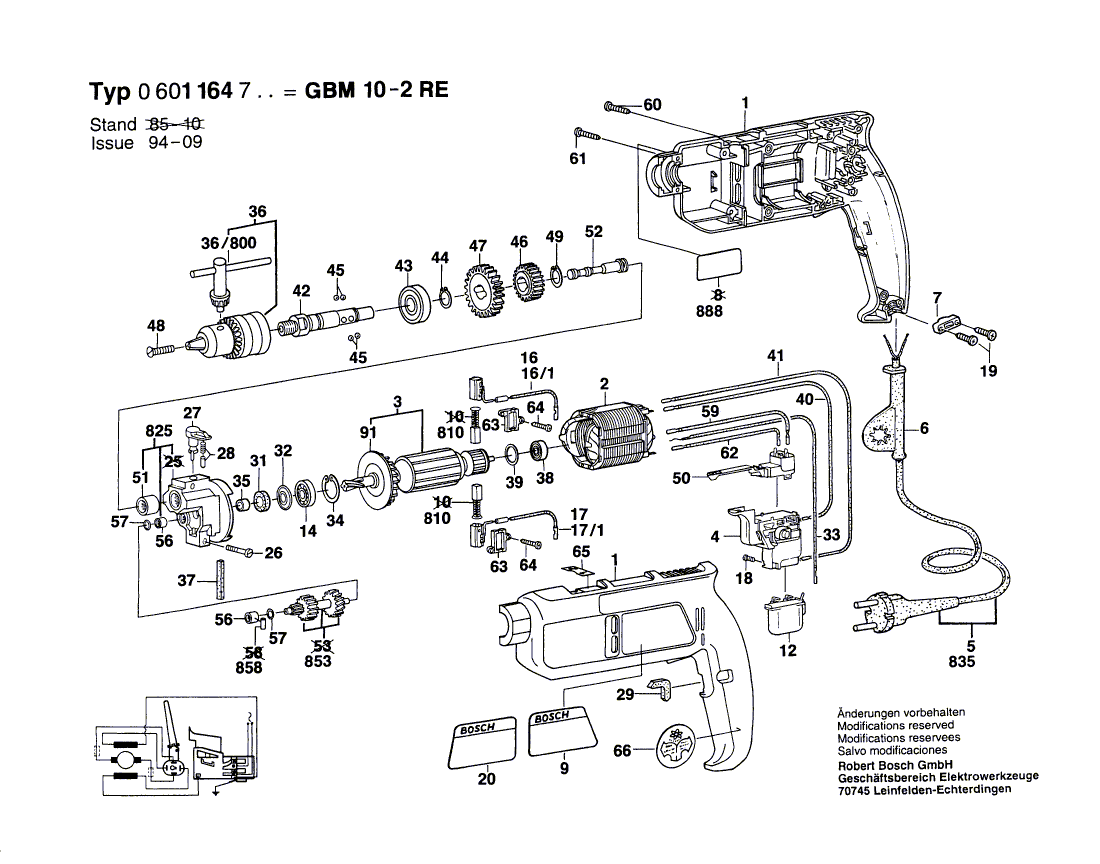 New Genuine Bosch 2607200357 Switch