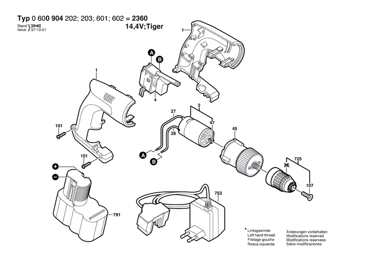 New Genuine Bosch 2607200379 On-Off Switch