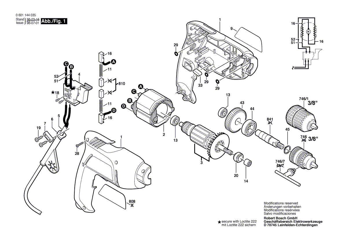New Genuine Bosch 2607200397 Switch