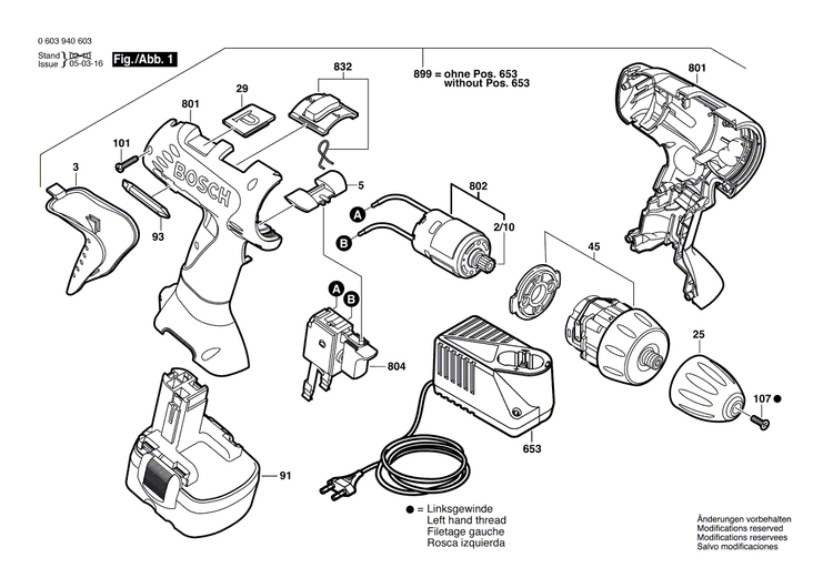 New Genuine Bosch 2607200430 On-Off Switch