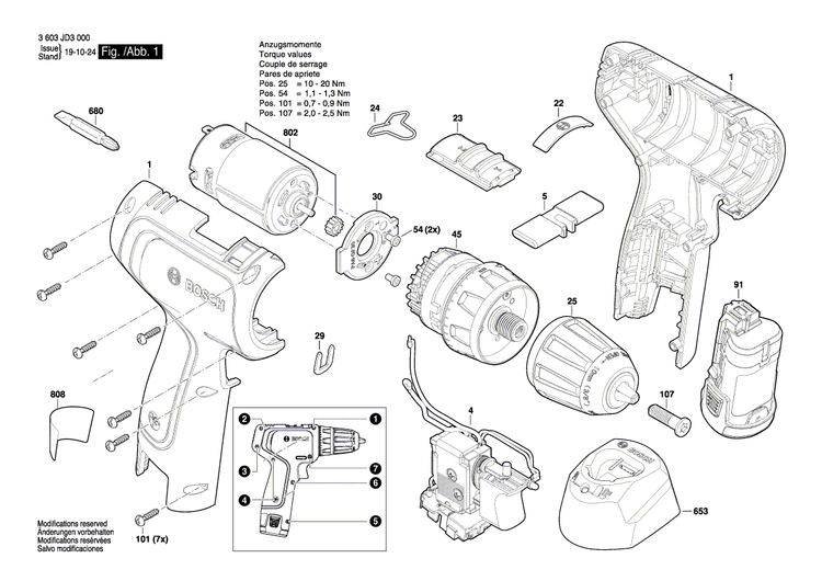 New Genuine Bosch 2607202517 Switch assembly