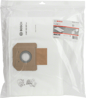 New Genuine Bosch 2607432037 Fleece Filter Bag For dust extractors