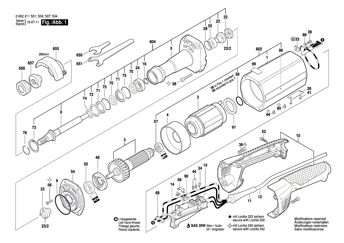 New Genuine Bosch 2607950021 Single-Head Eng. Wrench