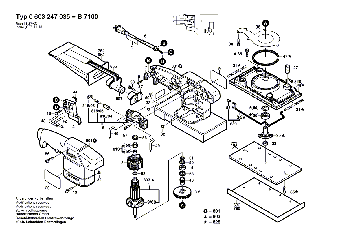 New Genuine Bosch 2608000070 Sander Plate