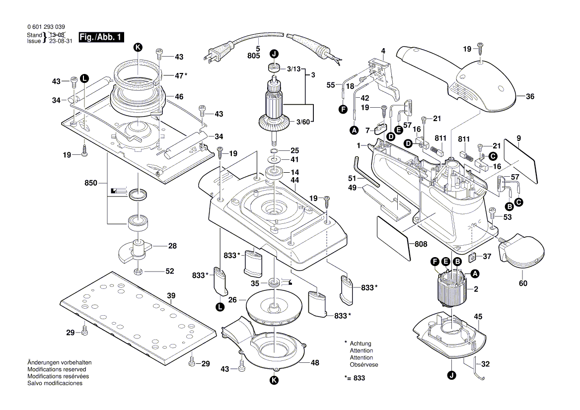 New Genuine Bosch 2608000236 Sander Plate