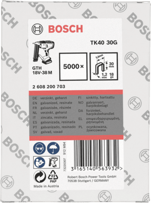 New Genuine Bosch 2608200703 1.2/18g Narrow Crown Staple For Cordless /