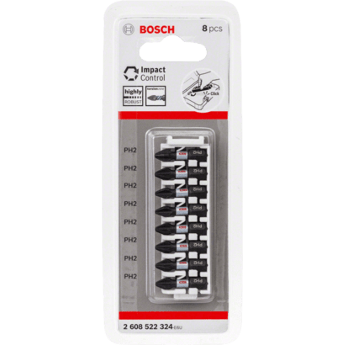 New Genuine Bosch 2608522324 Pick and Click Impact Control Screwdriver Bit Pack