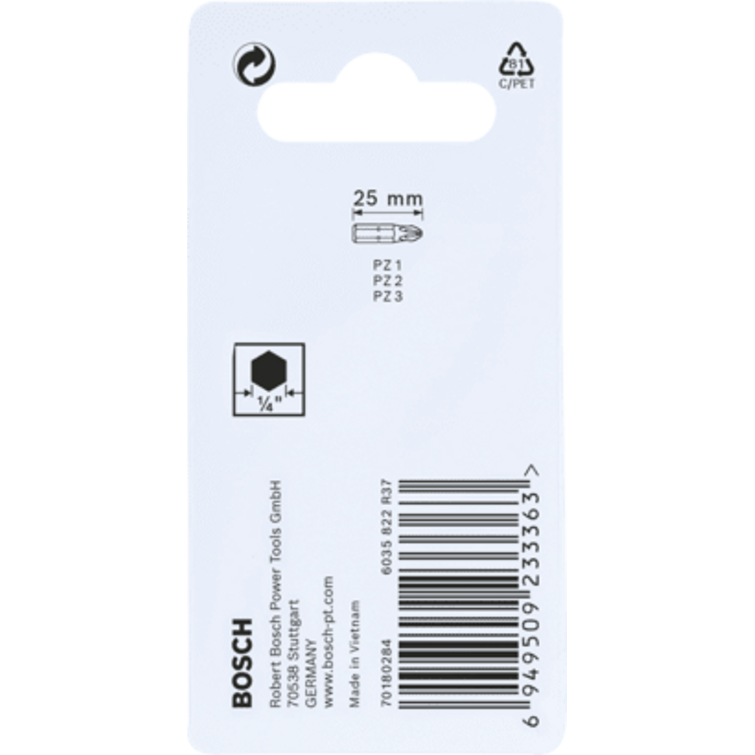 New Genuine Bosch 2608522400 Impact Control Pozidriv Screwdriver Bit Pack For