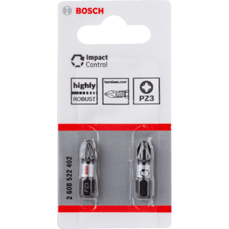New Genuine Bosch 2608522402 Impact Control Pozidriv Screwdriver Bit Pack For