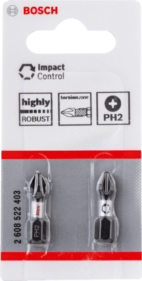 New Genuine Bosch 2608522403 Impact Control Phillips Screwdriver Bit Pack For