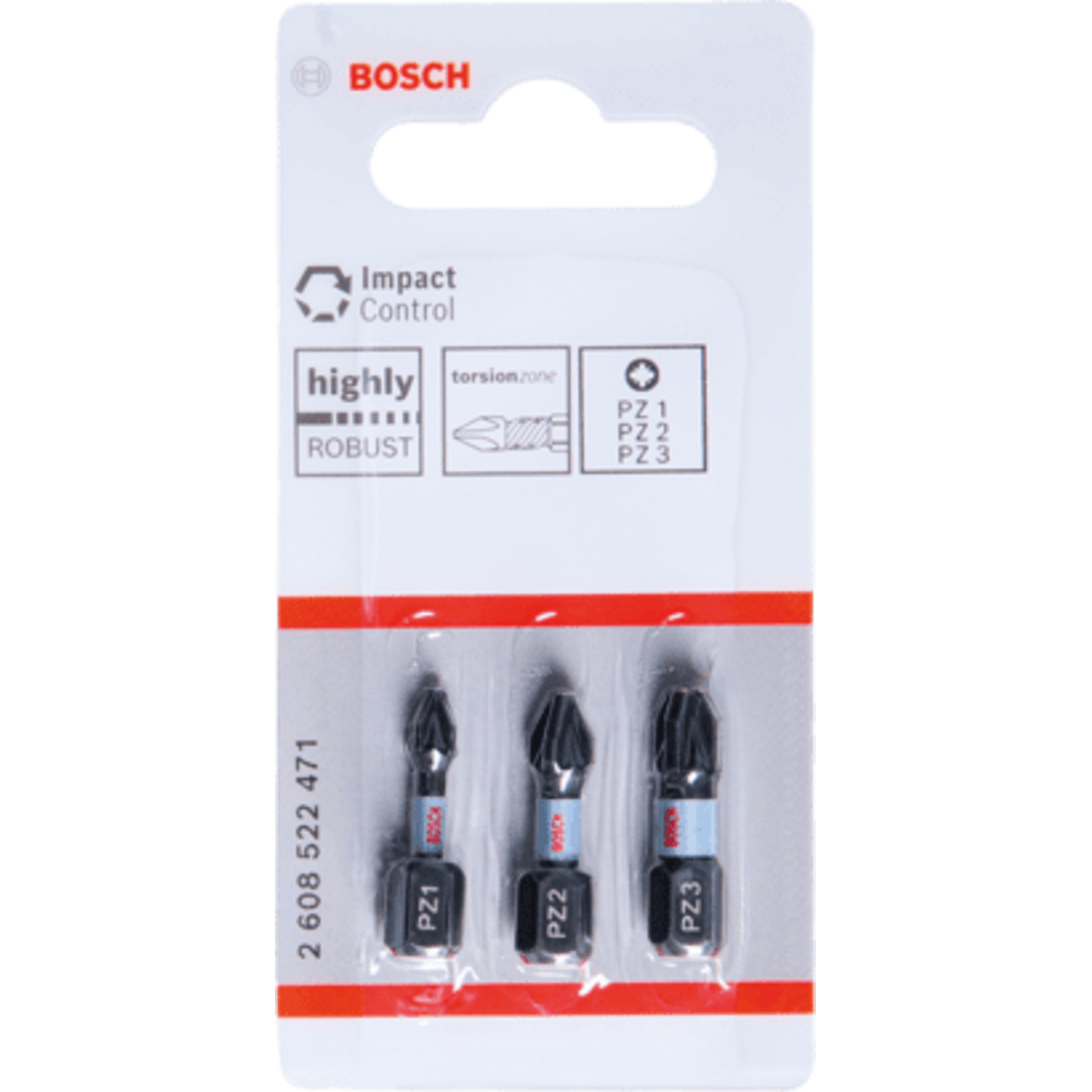 New Genuine Bosch 2608522471 Impact Control Pozidriv Screwdriver Bit Pack For